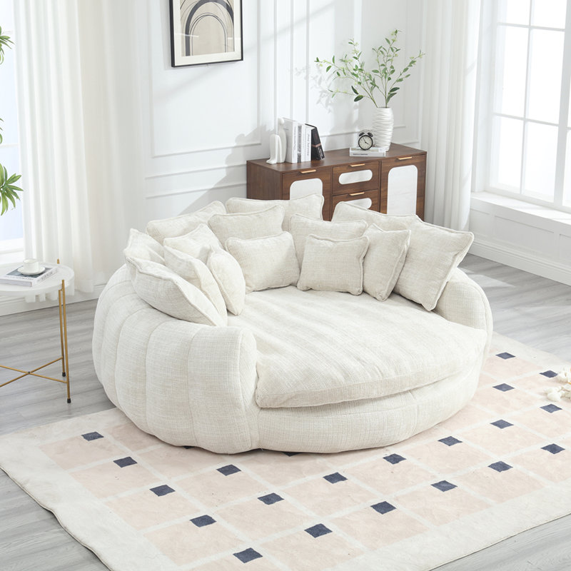 Comfortable Double Loaf Sofa Bed Oversized Sofa Bed with Armrests for Living Room Brayden Studio Upholstery Color Beige